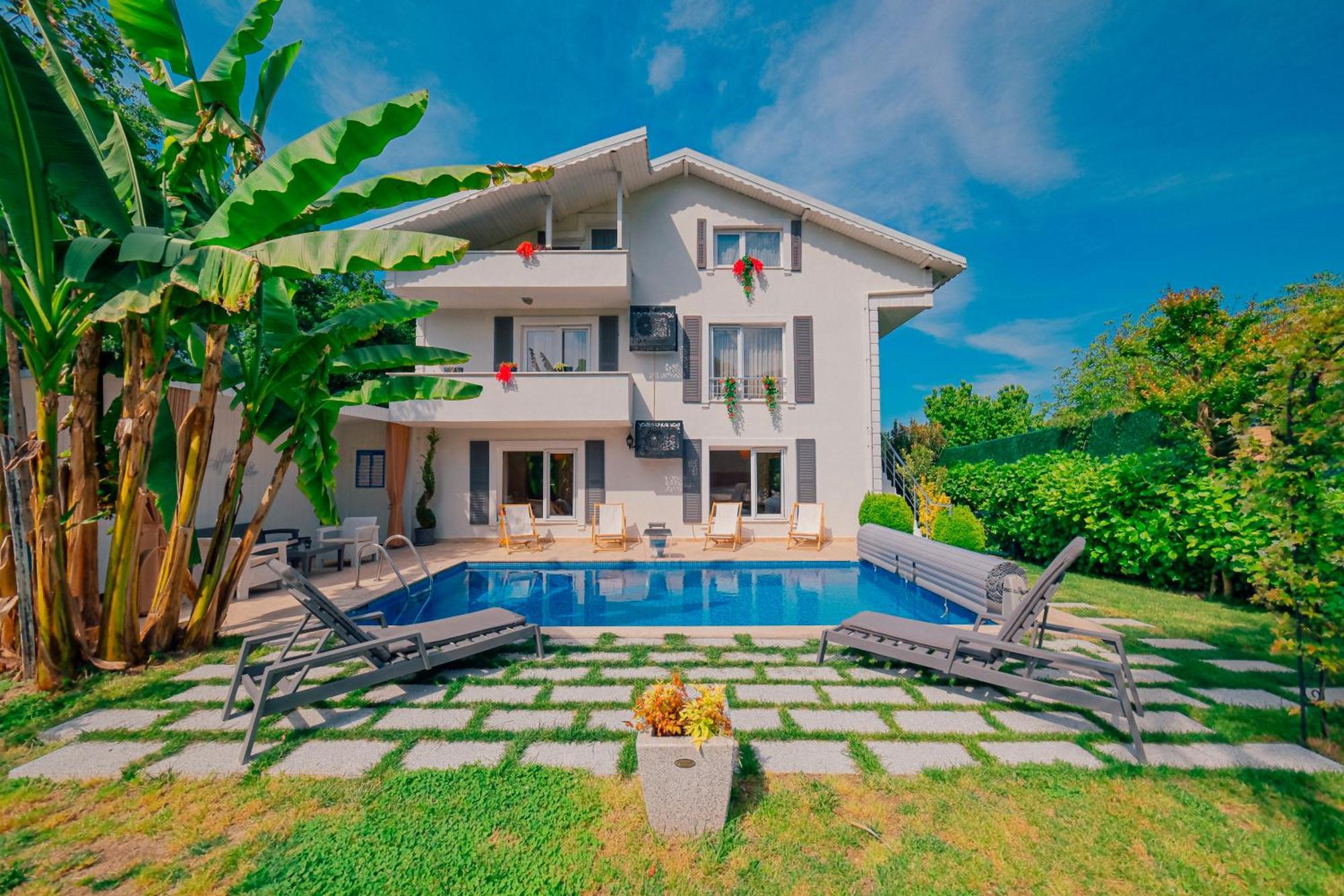 Villa Atlas Muhafazakar Havuzlu, Mustakil Genis Bahceli Сапанджа Екстериор снимка