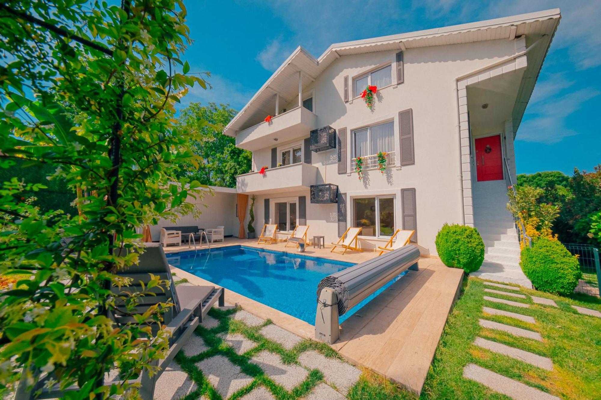 Villa Atlas Muhafazakar Havuzlu, Mustakil Genis Bahceli Сапанджа Екстериор снимка