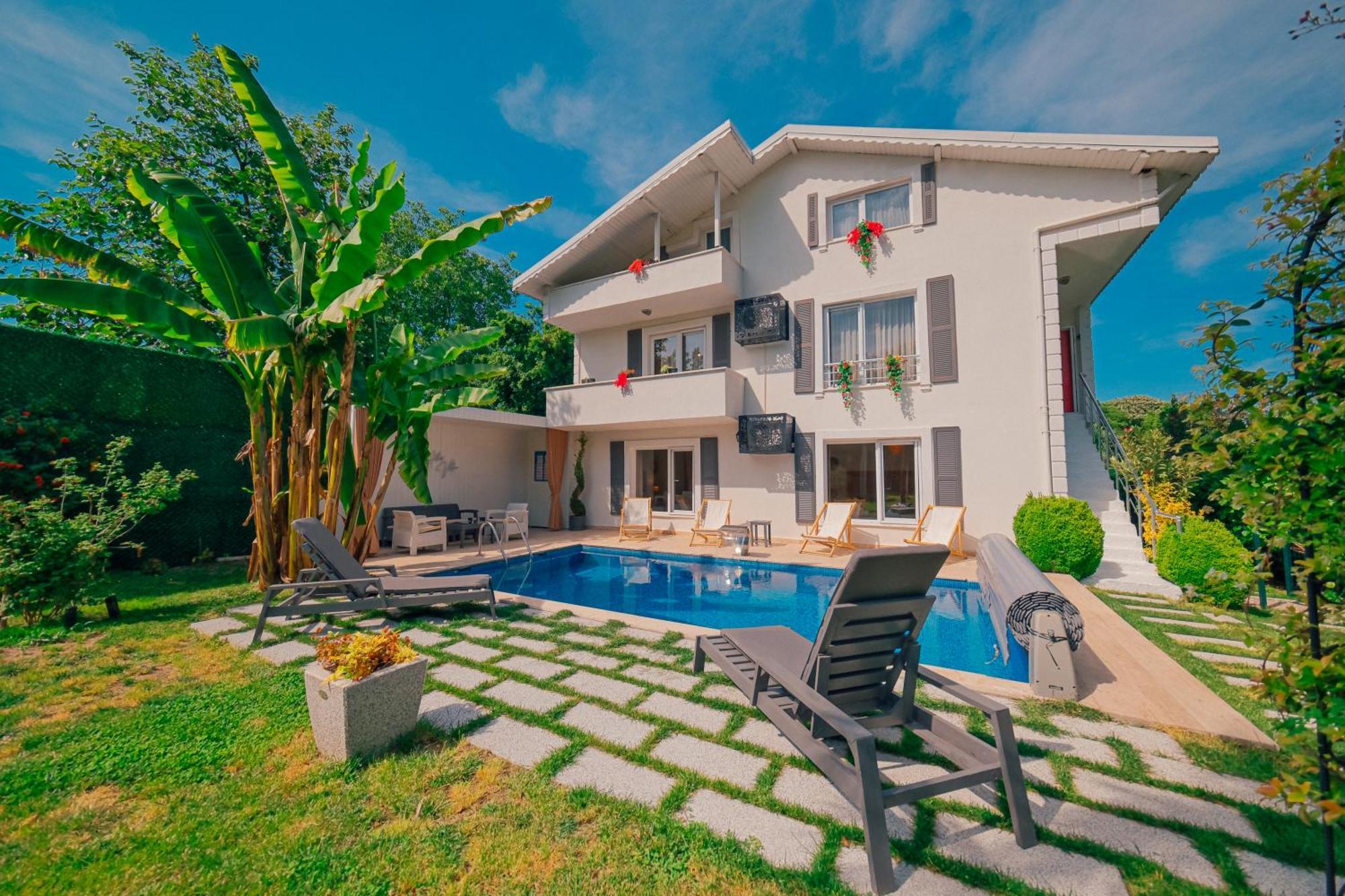 Villa Atlas Muhafazakar Havuzlu, Mustakil Genis Bahceli Сапанджа Екстериор снимка