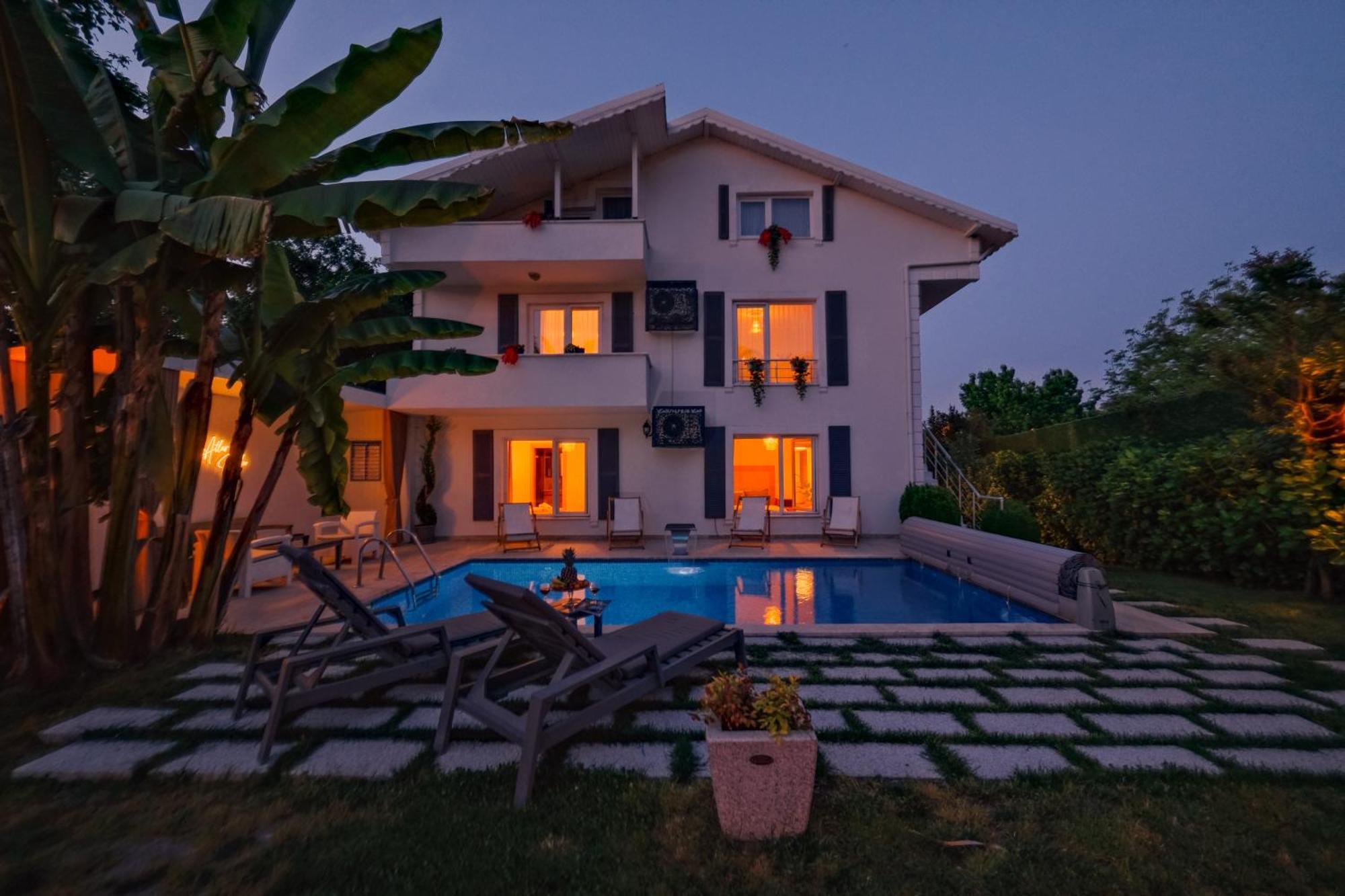 Villa Atlas Muhafazakar Havuzlu, Mustakil Genis Bahceli Сапанджа Екстериор снимка