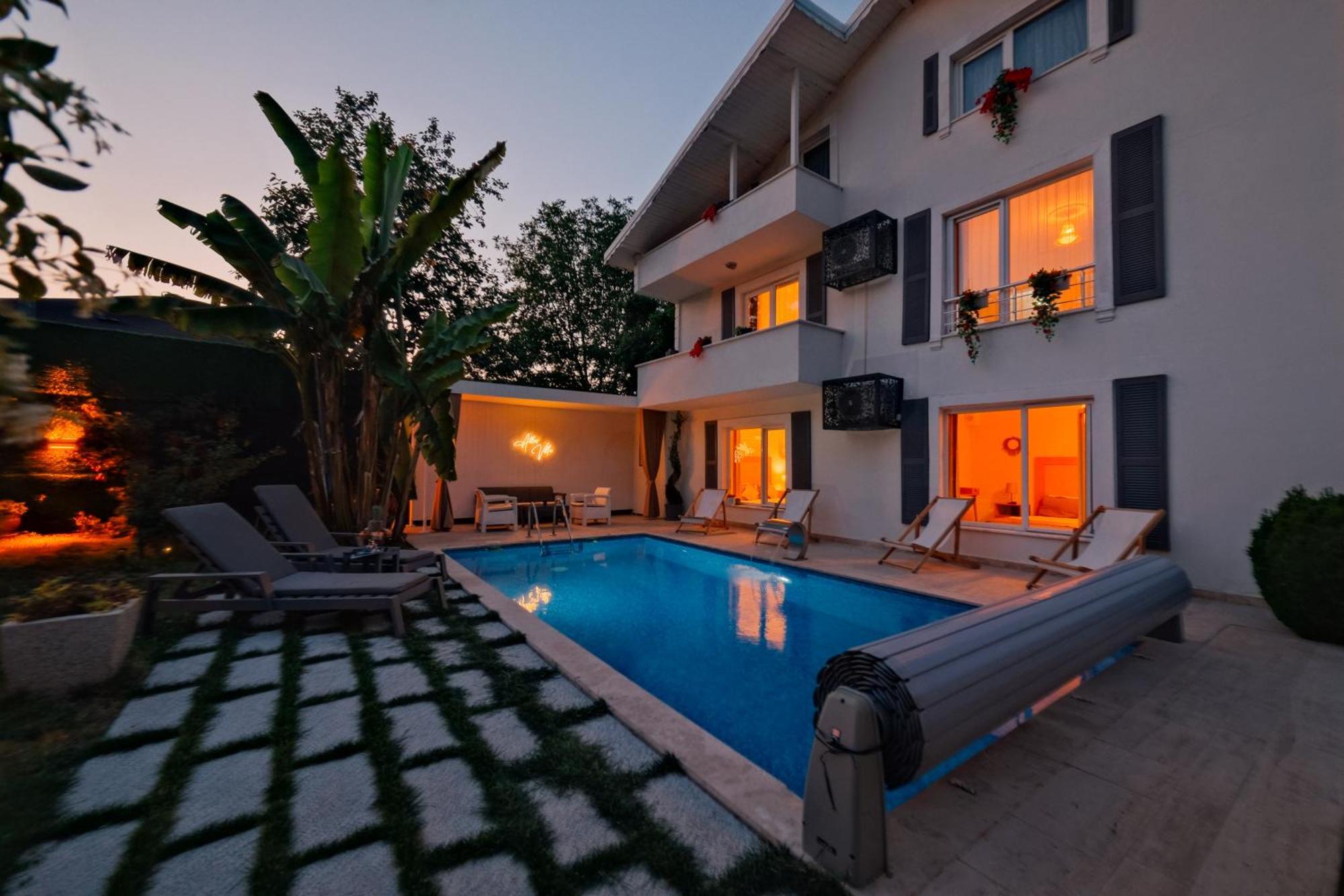 Villa Atlas Muhafazakar Havuzlu, Mustakil Genis Bahceli Сапанджа Екстериор снимка